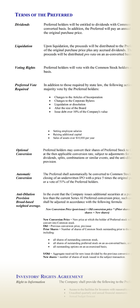 angel investor contract template